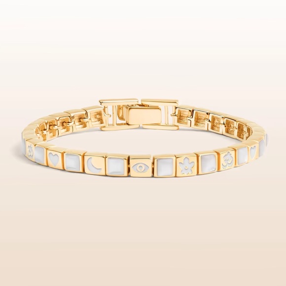 Miraculous Protection - Multi Charm Mother of Pearl Bracelet - Picture 2 of 8